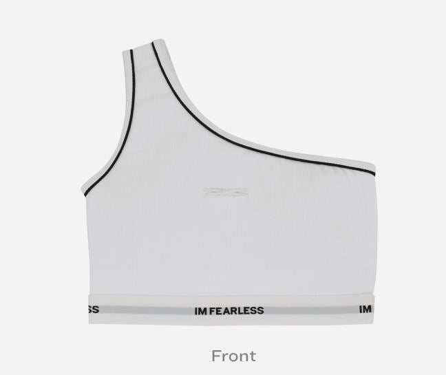 LE SSERAFIM ONE SHOULDER BRA (WHITE) LARGE