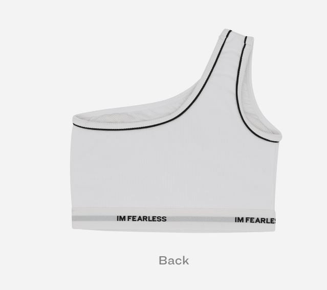 LE SSERAFIM ONE SHOULDER BRA (WHITE) LARGE