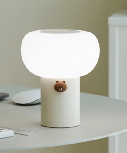 LINE FRIENDS BROWN PORTABLE LED WIRELESS CHARGING MOOD LAMP/EXPRESS