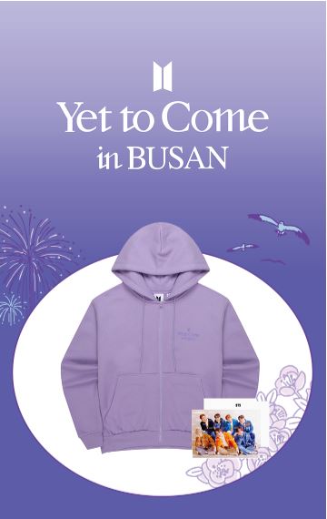 BTS BUSAN ZIP-UP HOODIE (LAVENDER) S/L