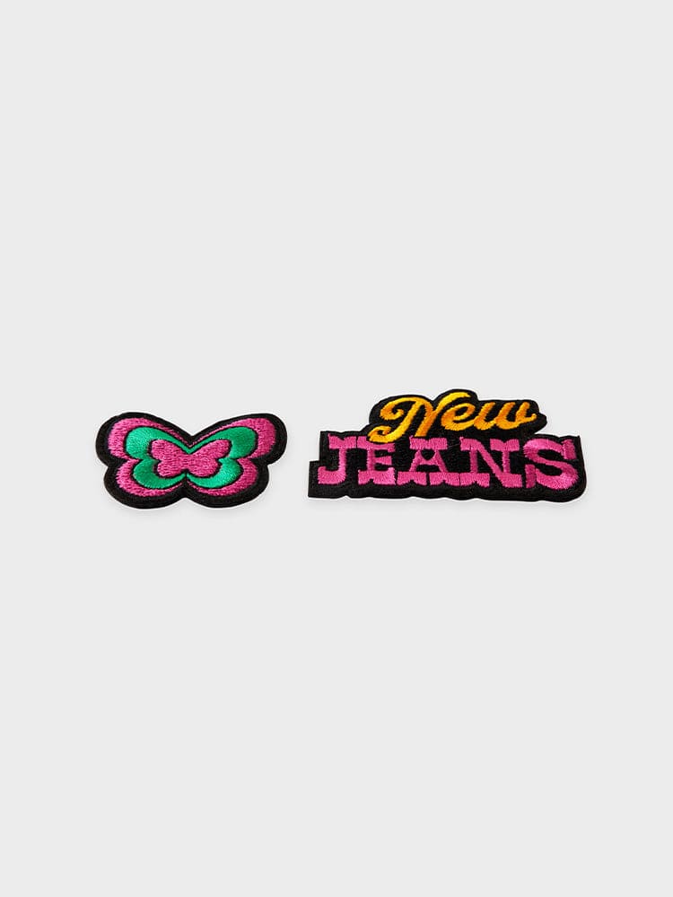 NEWJEANS X COLLER GET UP BUTTERFLY EMBROIDERED PATCH REVERSIBLE STICON (2PCS)